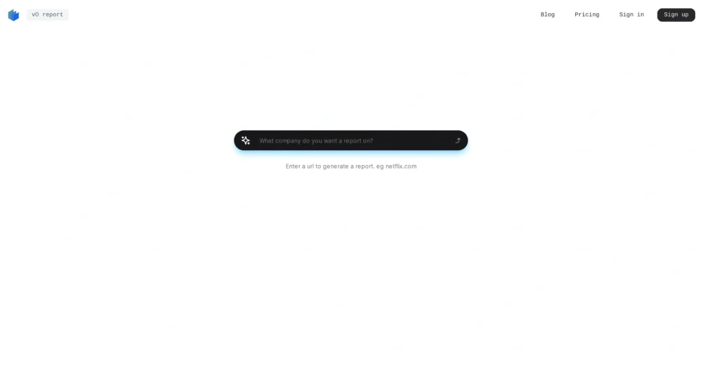 v0 report interface showing homepage