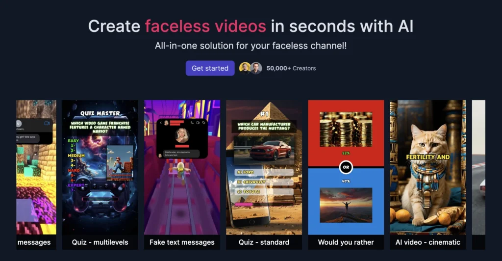 Vsub interface showing homepage