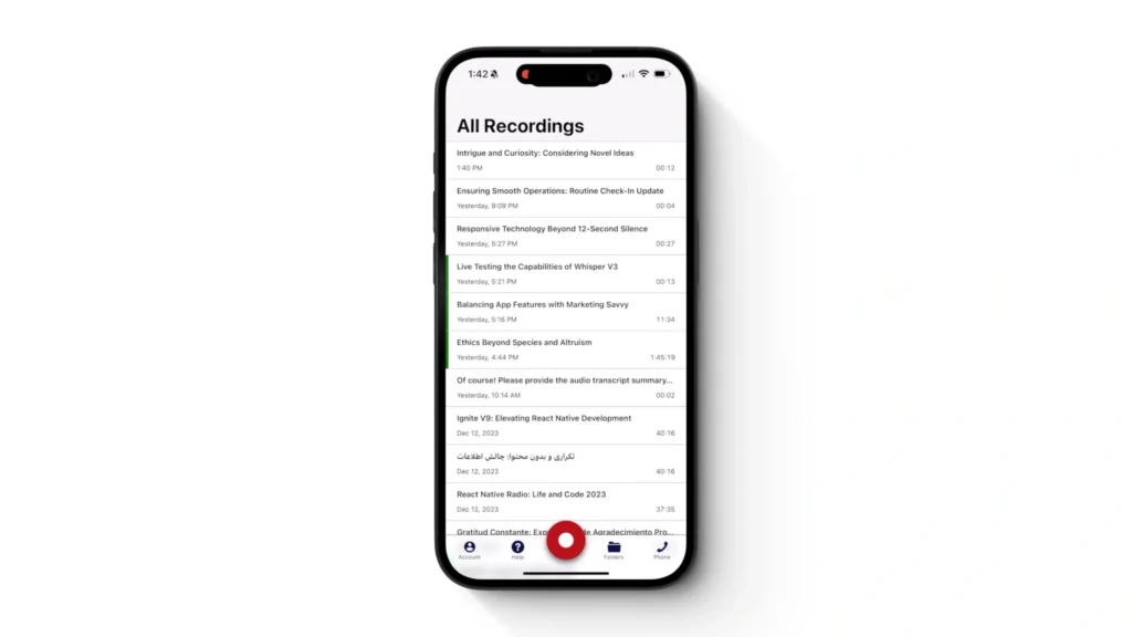 Wave AI Note Taker, Transcription and Summary Tool interface showing homepage