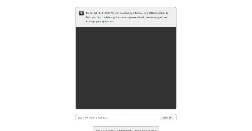 Wellnessxyz interface showing homepage