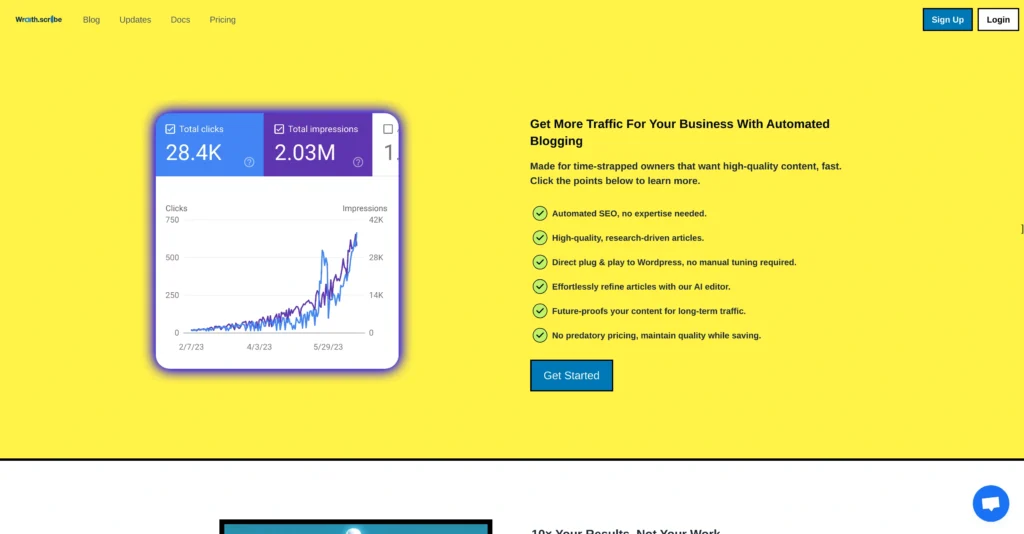 Wraithscribe interface showing homepage