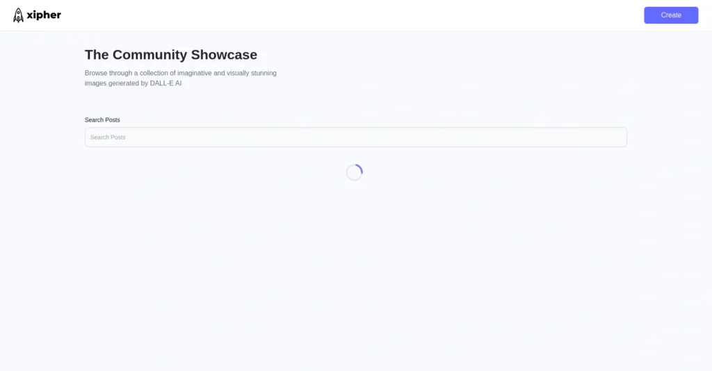 Xipher interface showing homepage