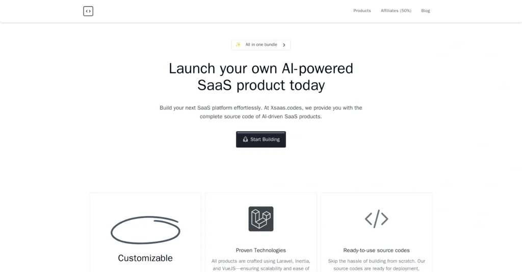 Xsaas interface showing homepage