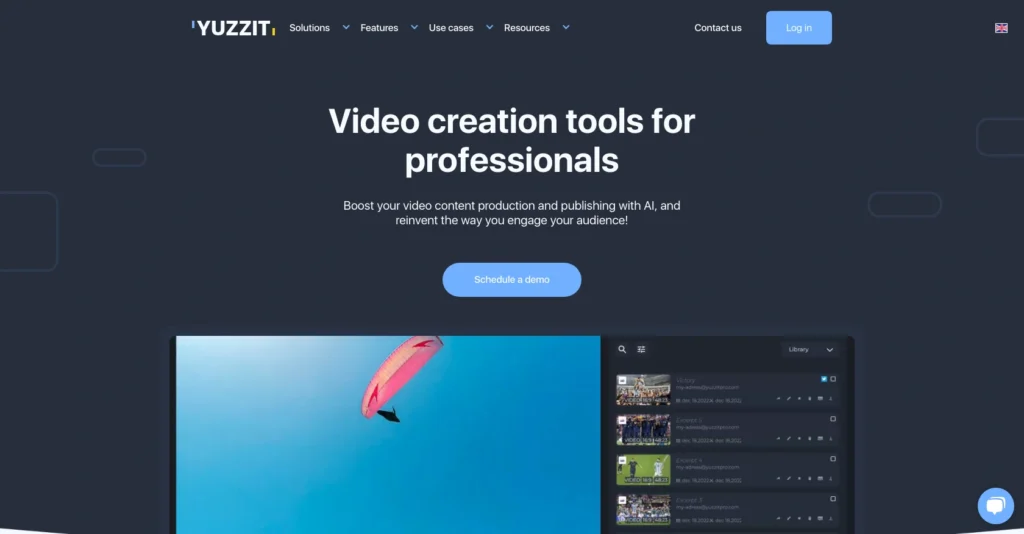 Yuzzit interface showing homepage